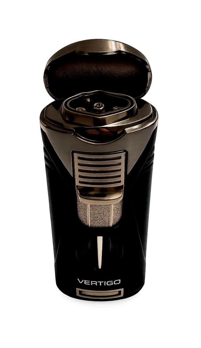 Vertigo Titan Quad Torch Lighter W/V-Cutter Black 2