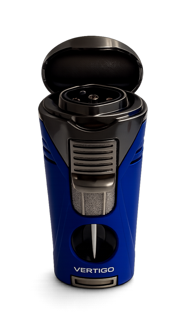 Vertigo Titan Quad Torch Lighter W/V-Cutter Blue 2