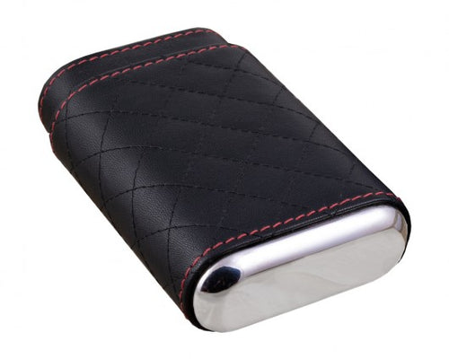 3 Cigar Diamond Stitch Case Black