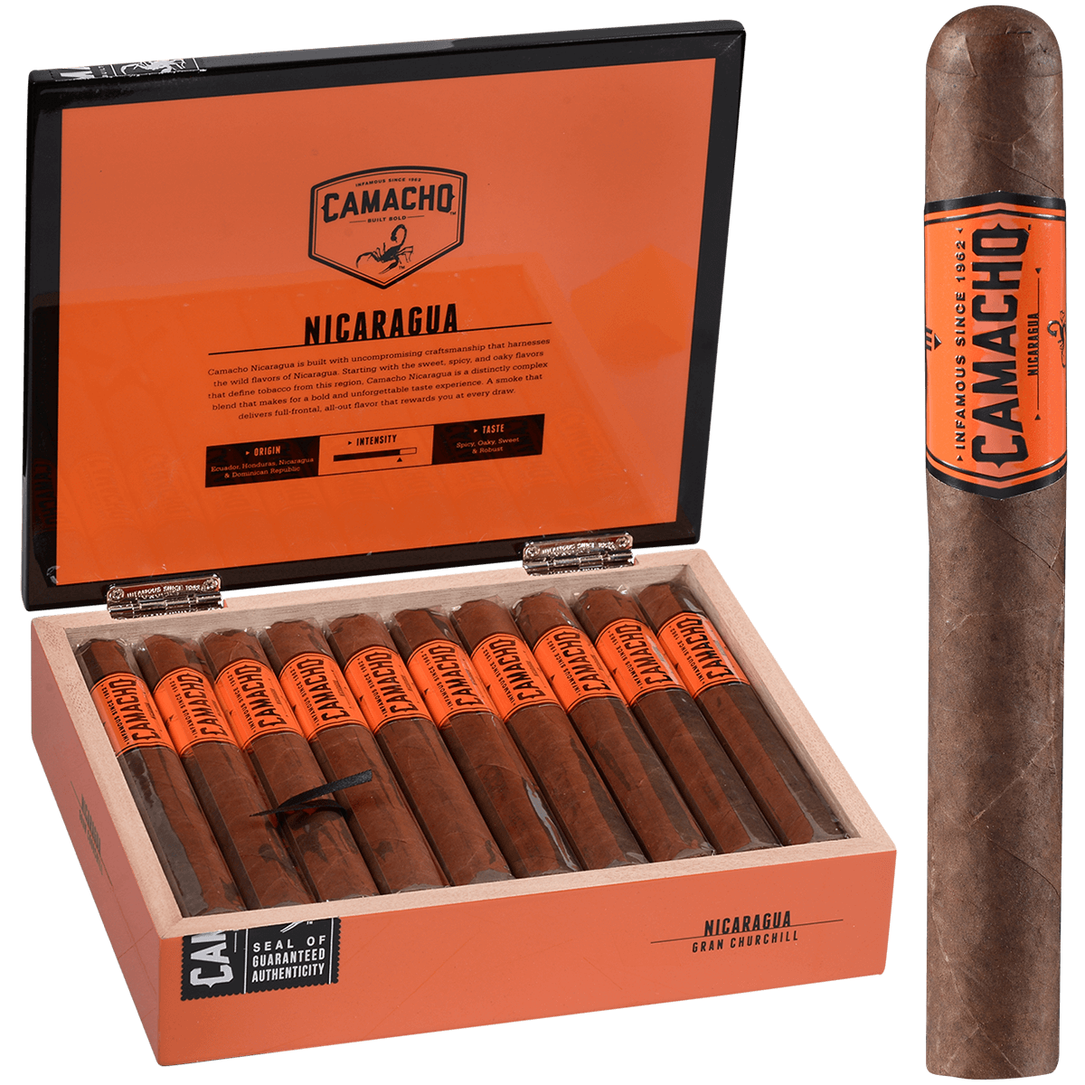 Camacho Nicaragua Gran Churchill 20ct