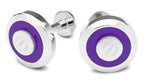 St Dupont Round Suit Silver And Blue Cufflinks 2