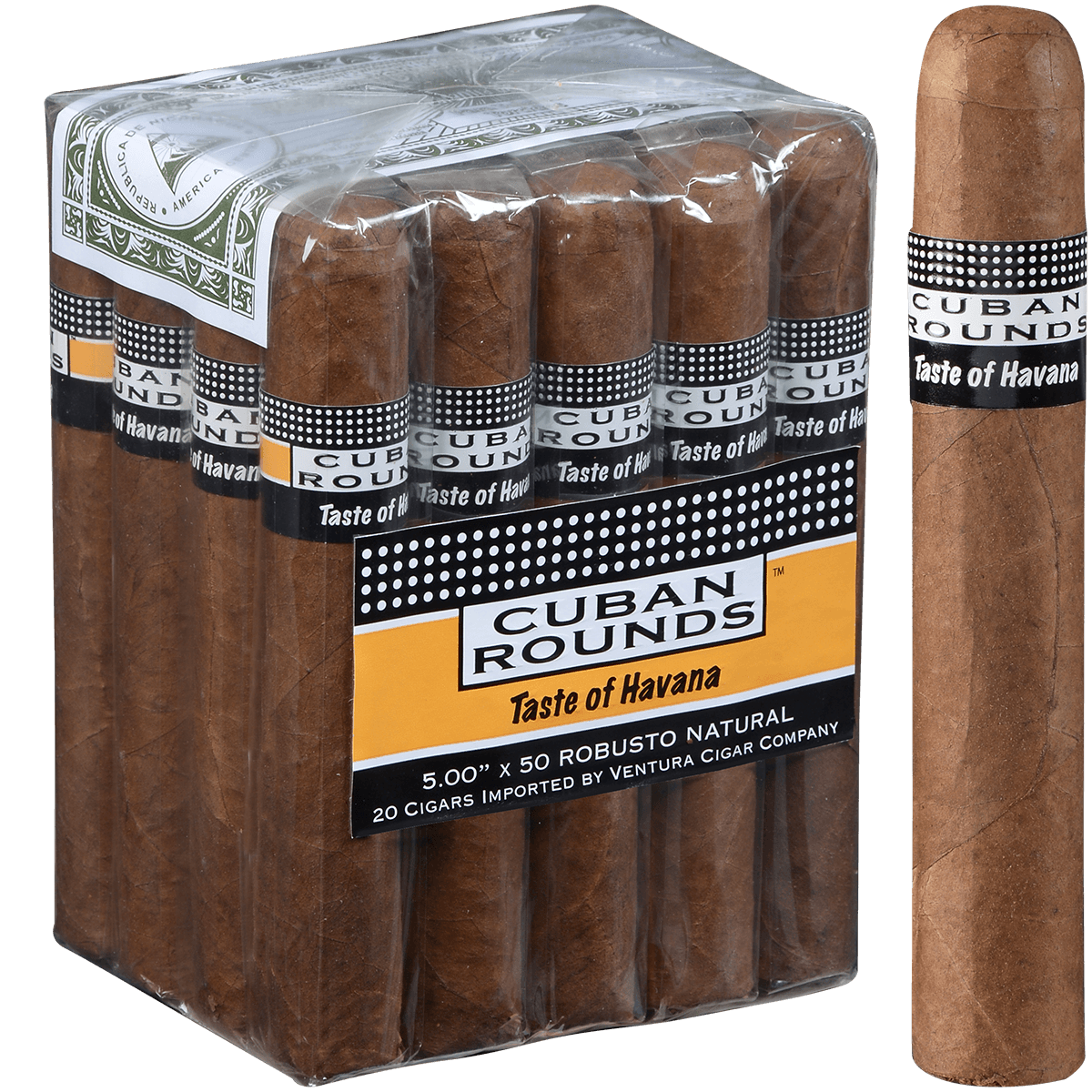 Cuban Rounds Robusto Natural Box of 20