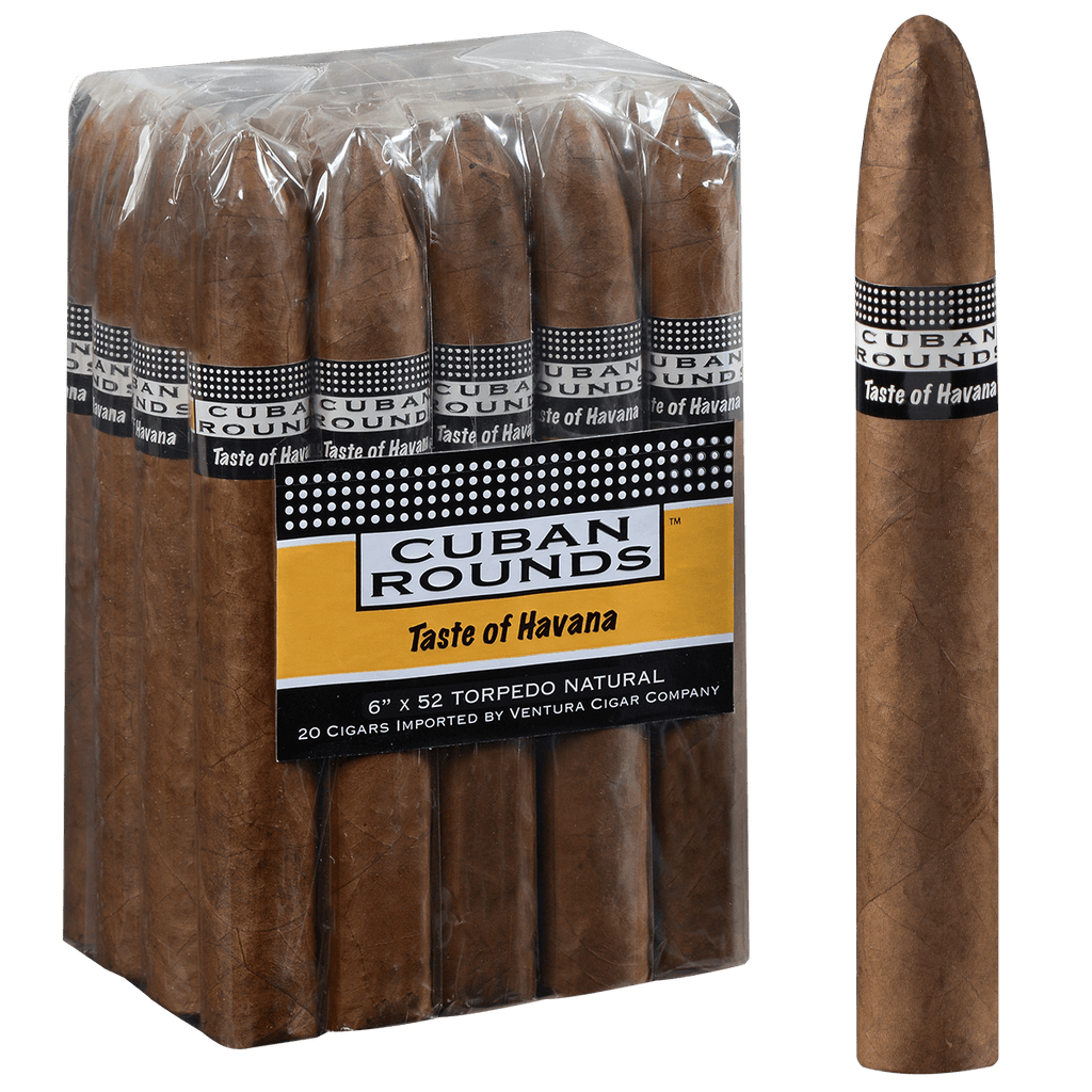 Cuban Rounds Torpedo Natural 20ct