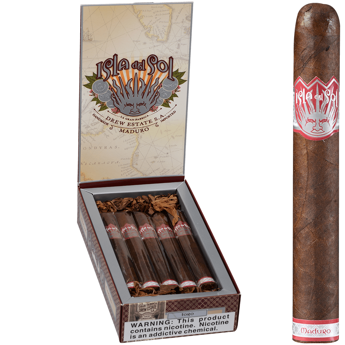 Drew Estate Isla Del Sol Maduro Toro 10ct