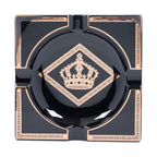 J.C Newman Dimond Crown Black/Gold Ashtray