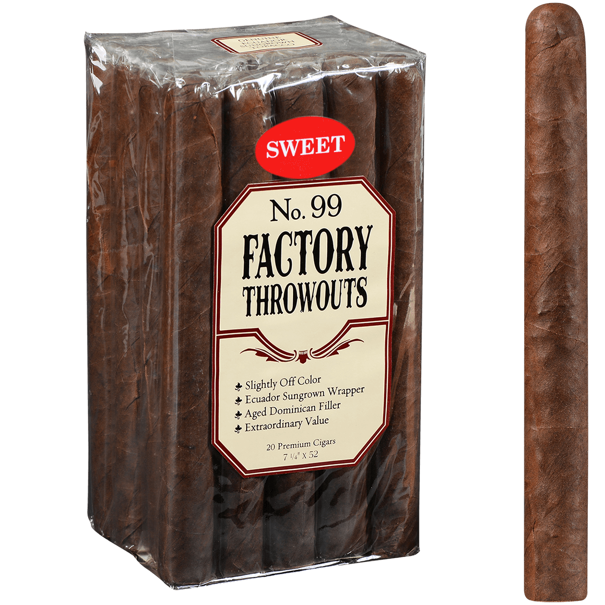 J.C Newman Factory Throwout No. 99 Sweet 20ct