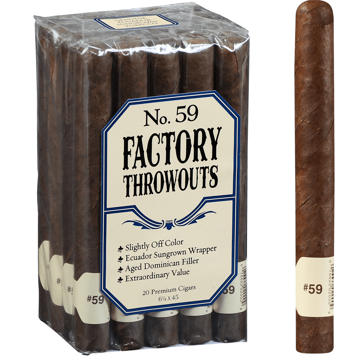 J.C Newman Factory Throwouts No. 59 Natural 20ct