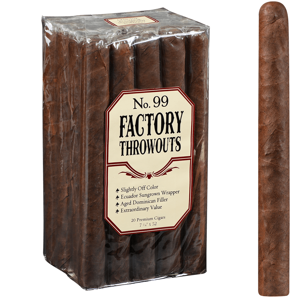 J.C Newman Factory Throwouts No. 99 Natural 20ct