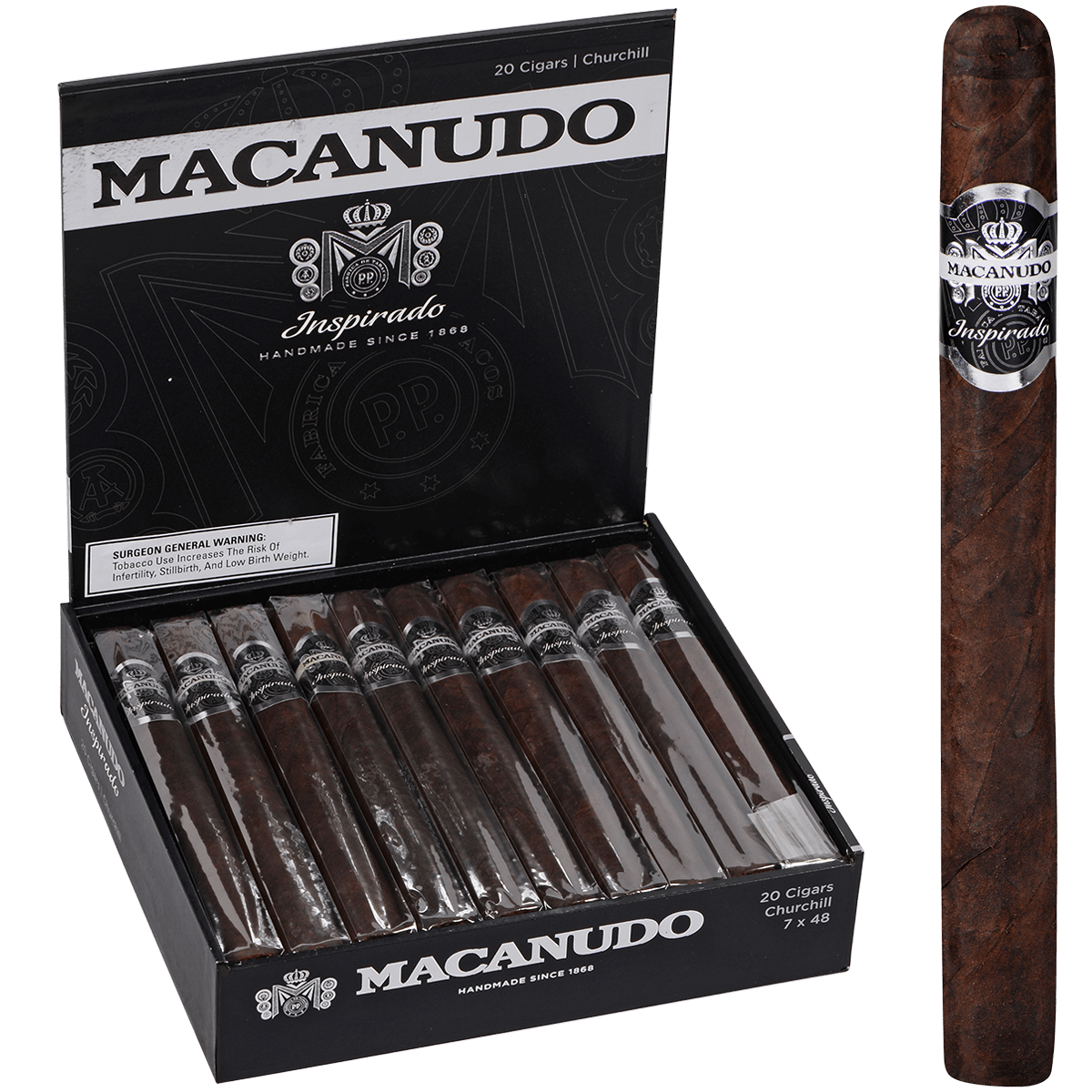 Macanudo Inspirado Black Churchill 20ct
