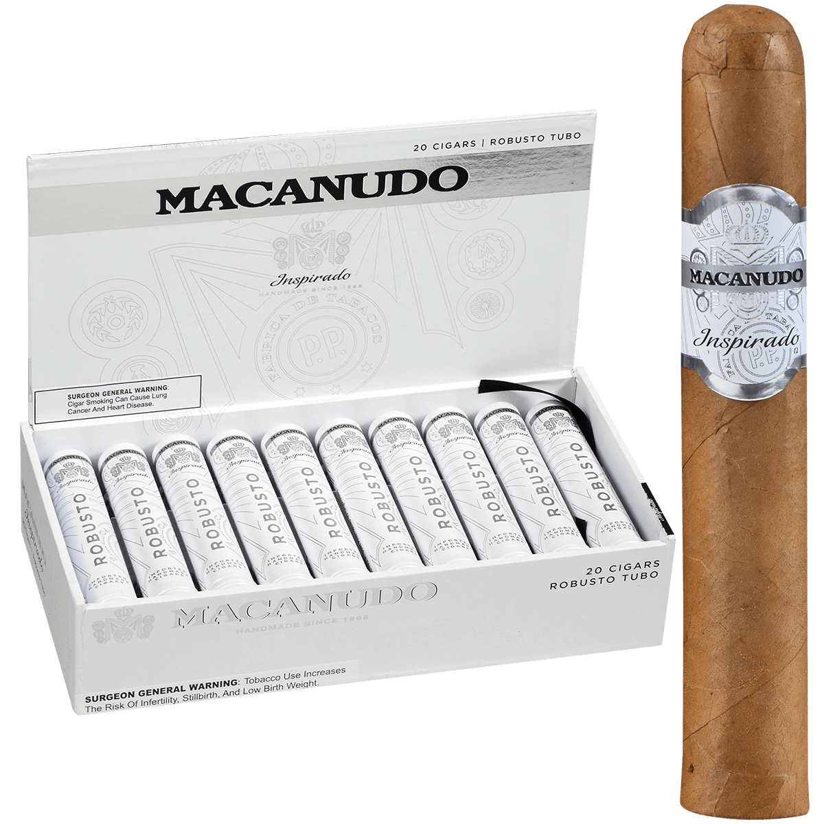 Macanudo Inspirado White Robusto Tubo 20ct
