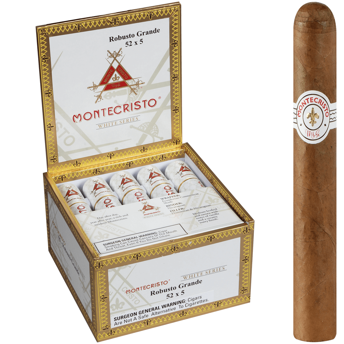 Montecristo White Robusto Grande tubo 15ct