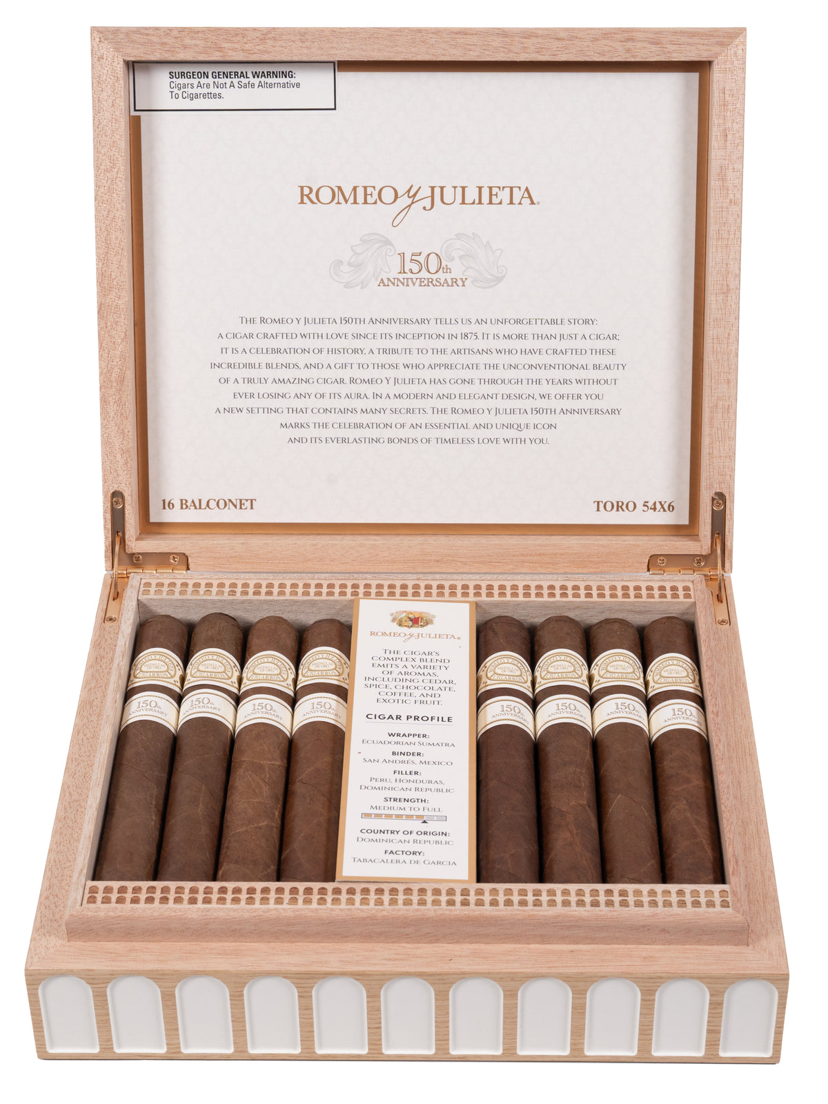 Romeo Y Julieta 150th Anniversary Balacont Toro 16ct