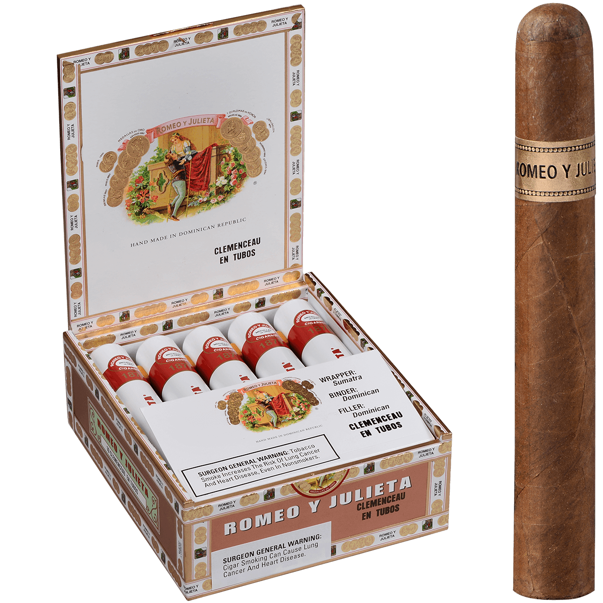 Romeo Y Julieta 1875 Clemenceau En Tubos 10ct