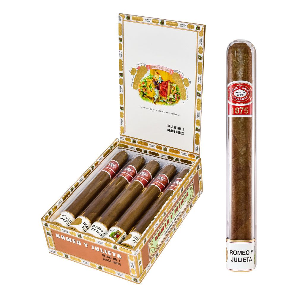 Romeo Y Julieta 1875 Deluxe No. 1 Glass Tubes 10ct