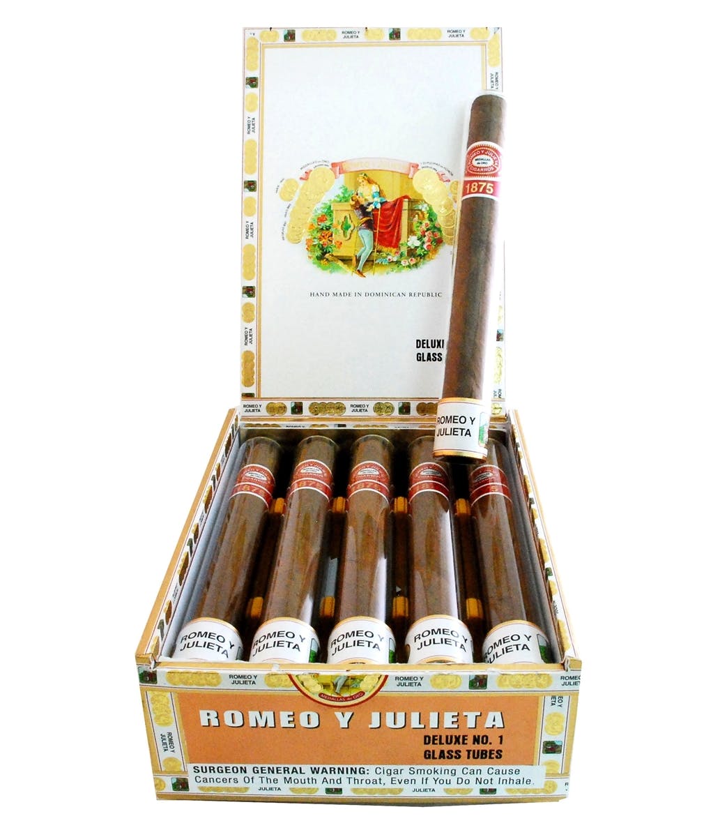 Romeo Y Julieta 1875 Deluxe No. 1 Glass Tubes 10ct 3