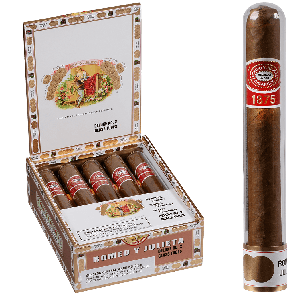 Romeo Y Julieta 1875 Deluxe No. 2 Glass Tubes 10ct