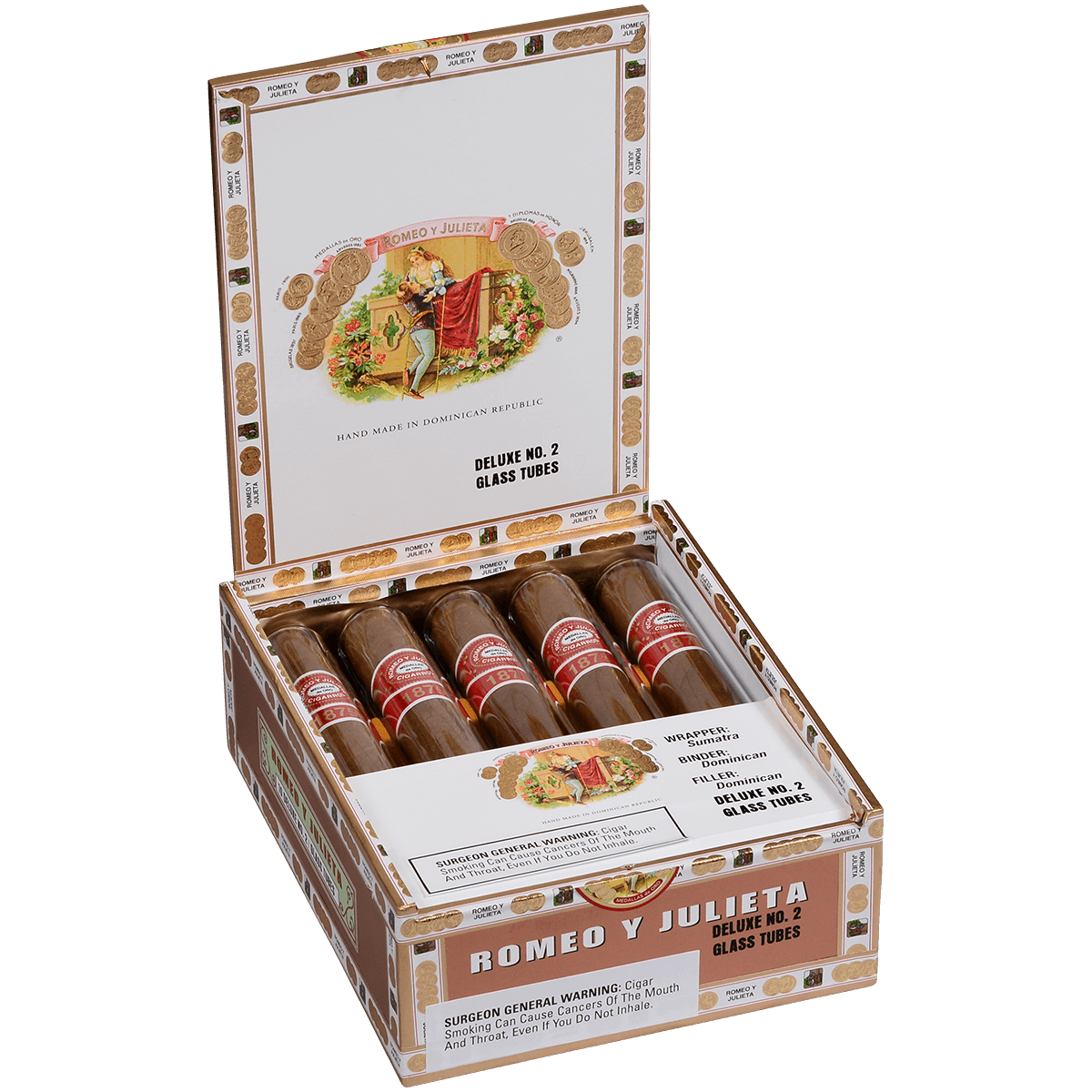 Romeo Y Julieta 1875 Deluxe No. 2 Glass Tubes 10ct 4