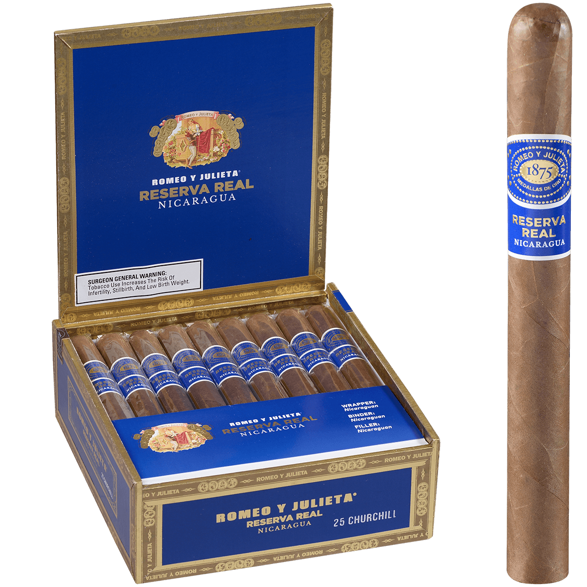 Romeo Y Julieta Reserva Real Nicaragua Churchill 25ct