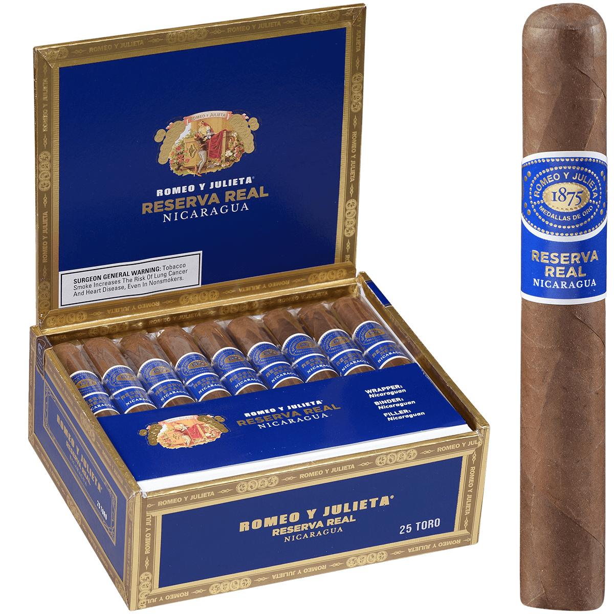 Romeo Y Julieta Reserva Real Nicaragua Toro 25ct