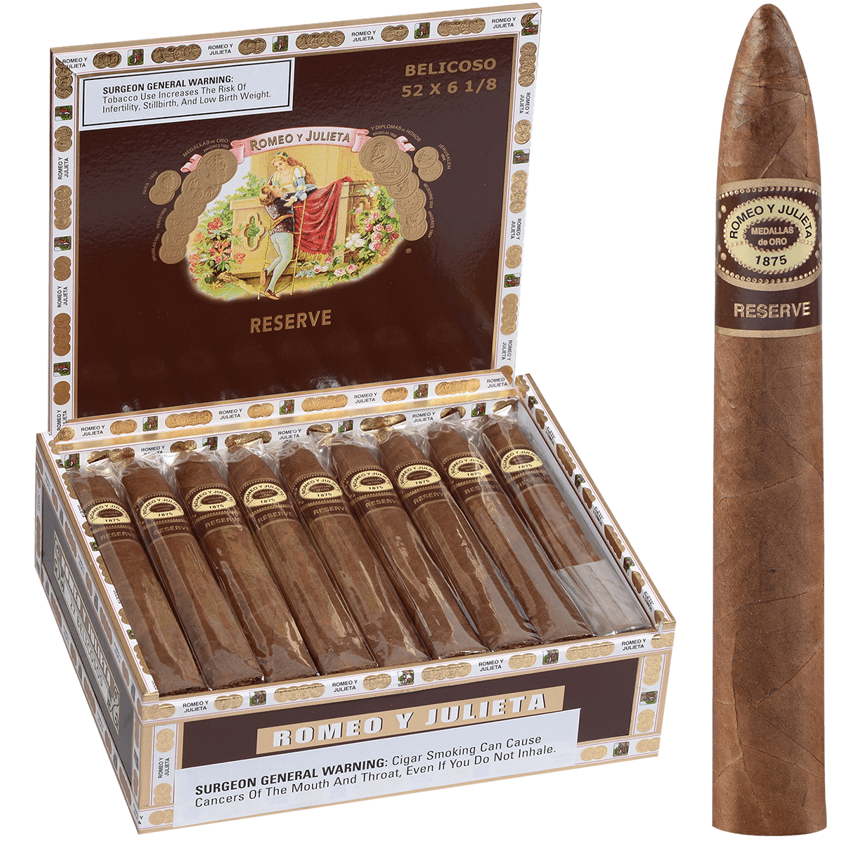 Romeo Y Julieta Reserve Belicoso Box Press 27ct