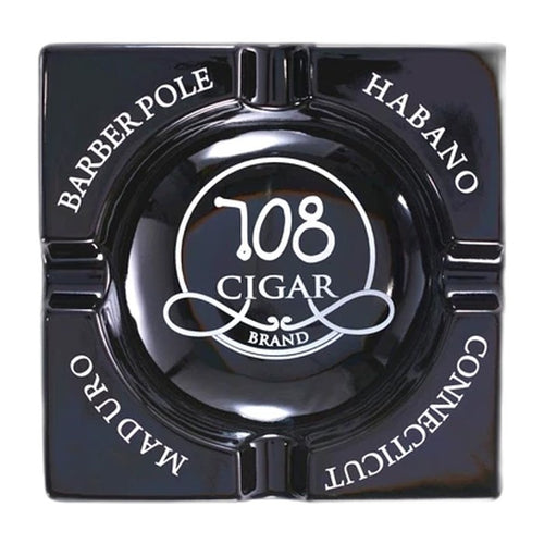 708 Large Square Ashtray Black
