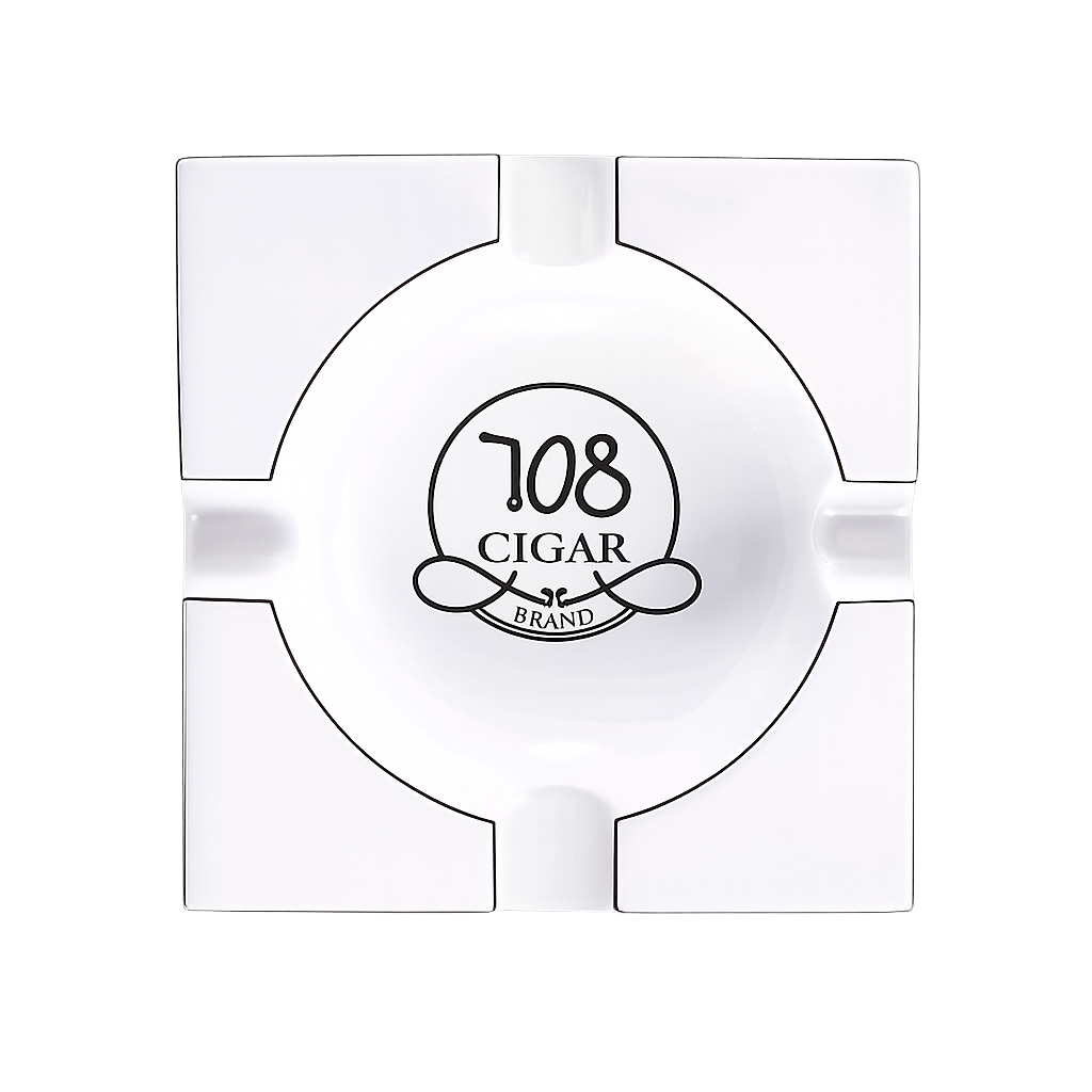 708 Small Square Ashtray White