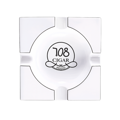 708 Small Square Ashtray White