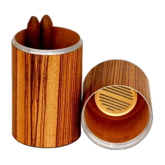 Brizard & Co. 10-15ct Cylinder Desk Humidor Zebrawood