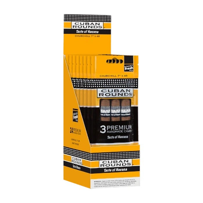 Cuban Rounds Fresh Pack Churchill Natural Pack of 24