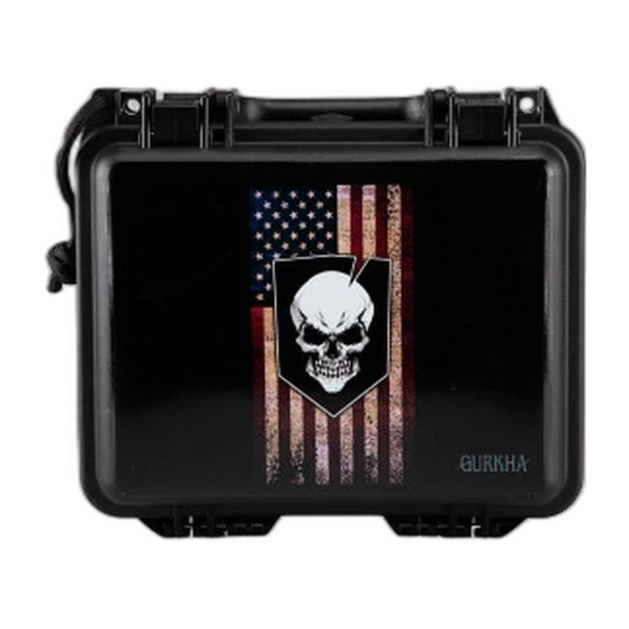 Gurkha Travel Humidor Skull/ Shield American Flag