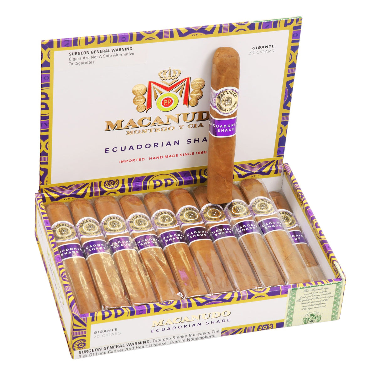 Macanudo Ecuadorian Shade Gigante 20ct