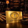 Toro Cigars gold gift card in a cigar lounge