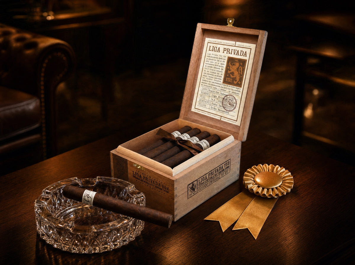 Liga Privada T52 box with a cigar